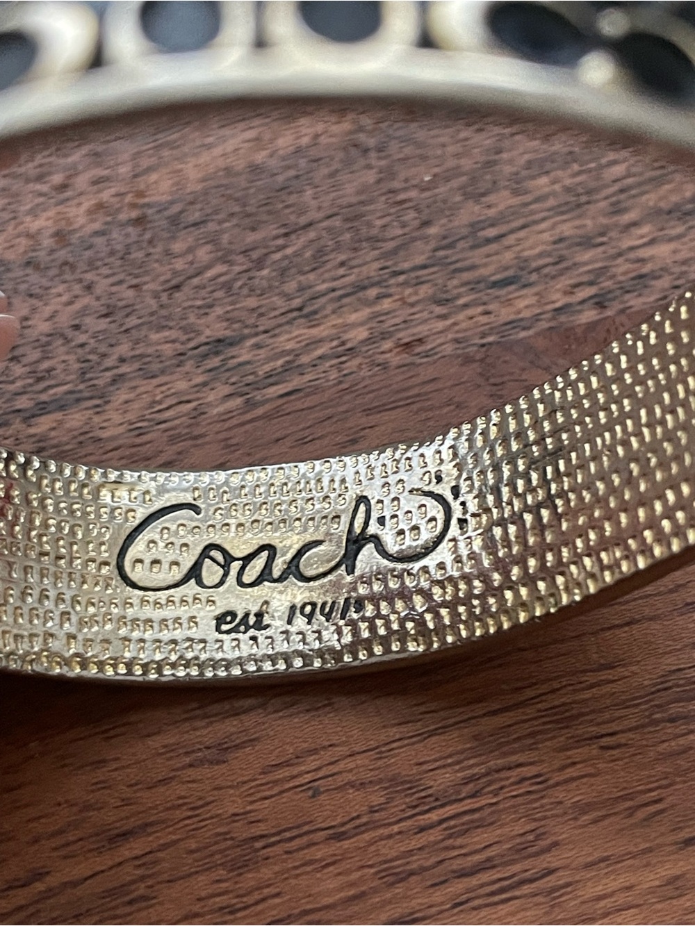 COACH Vintage Signature C Metal Bangle Bracelet - Picture 4 of 8